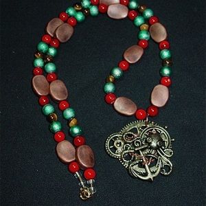 Steampunk Coppor Metal Octopus Handmade Necklace